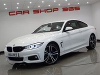 USED 2014 64 BMW 4 SERIES 3.0 430D (258 BHP) M SPORT XDRIVE AUTO ( EURO 6 ) 2DR COUPE + NAV + E/M/HEATED RED SPORTS LEATHERS + M SPORT PLUS PACK + HEAD UP + HARMAN KARDON + MEDIA + CRUISE + PEARLESCENT PAINT + XENON-LED + PRIVACY + M SPORT BRAKES + M STYLING PACK + 19 S 19S+PARK+LEDS+TINTS+LEATHER+NAV+H/K+HEAD UP+KEYLESS