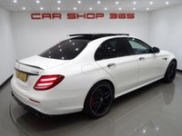 USED 2017 17 MERCEDES-BENZ E-CLASS 4.0 E63 BITURBO V8 AMG S (612 PS) (PREMIUM) SpdS MCT 4MATIC+ 4DR + PERFORMANCE BUCKET SEATS + UPGRADED 20 INCH AMG ALLOYS + BURMESTER PREMIUM SOUND + DIAMOND WHITE METALLIC PAINTWORK + PANORAMIC SLIDING ROOF + 360 PARKING AID + LED HEADLIGHTS BUCKET PERFORMANCE SEATS+UPGRADED 20 INCH AMG ALLOYS