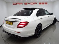 USED 2017 17 MERCEDES-BENZ E-CLASS 4.0 E63 BITURBO V8 AMG S (612 PS) (PREMIUM) SpdS MCT 4MATIC+ 4DR + PERFORMANCE BUCKET SEATS + UPGRADED 20 INCH AMG ALLOYS + BURMESTER PREMIUM SOUND + DIAMOND WHITE METALLIC PAINTWORK + PANORAMIC SLIDING ROOF + 360 PARKING AID + LED HEADLIGHTS BUCKET PERFORMANCE SEATS+UPGRADED 20 INCH AMG ALLOYS