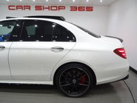 USED 2017 17 MERCEDES-BENZ E-CLASS 4.0 E63 BITURBO V8 AMG S (612 PS) (PREMIUM) SpdS MCT 4MATIC+ 4DR + PERFORMANCE BUCKET SEATS + UPGRADED 20 INCH AMG ALLOYS + BURMESTER PREMIUM SOUND + DIAMOND WHITE METALLIC PAINTWORK + PANORAMIC SLIDING ROOF + 360 PARKING AID + LED HEADLIGHTS BUCKET PERFORMANCE SEATS+UPGRADED 20 INCH AMG ALLOYS