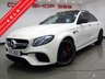 USED 2017 17 MERCEDES-BENZ E-CLASS 4.0 E63 BITURBO V8 AMG S (612 PS) (PREMIUM) SpdS MCT 4MATIC+ 4DR + PERFORMANCE BUCKET SEATS + UPGRADED 20 INCH AMG ALLOYS + BURMESTER PREMIUM SOUND + DIAMOND WHITE METALLIC PAINTWORK + PANORAMIC SLIDING ROOF + 360 PARKING AID + LED HEADLIGHTS BUCKET PERFORMANCE SEATS+UPGRADED 20 INCH AMG ALLOYS