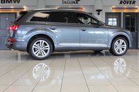 USED 2015 65 AUDI Q7 3.0 TDI QUATTRO S LINE 5d 269 BHP FINISHED IN STUNNING METALLIC DAYTONA GREY, COMPLIMENTED WITH HEATED BLACK VALCONA LEATHER S LINE SPORTS SEATS + 1 FORMER KEEPER, HUGE SPECIFICATION 7 SEATER, COMES WITH AN IMPECCABLE, FULL SERVICE HISTORY + TECHNOLOGY PACKAGE WITH VIRTUAL COCKPIT DIGITAL DASH DISPLAY + BOSE 3D SURROUND SOUND SYSTEM + SATELLITE NAVIGATION + PANORAMIC GLASS SUNROOF + HEAT AND SOUND INSULATING GLASS WITH PRIVACY WINDOWS + ADVANCED KEY + REAR VIEW CAMERA + POWER FOLDING HEATED MIRRORS + AMBIENT LIGHTING PACK