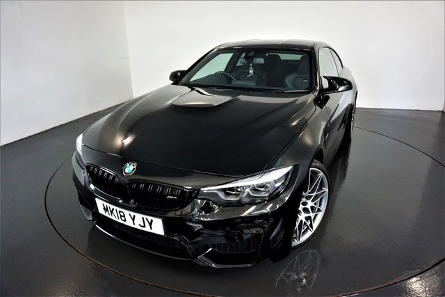 2018 18 BMW M4 3.0 M4 COMPETITION 2d AUTO 444 BHP-1 OWNER FROM NEW-RUNNING IN SERVICE AT1220 MILES-BLACK MERINO LEATHER-ADAPTIVE M CHASSIS-REVERSE CAMERA-SUN PROTECTION GLASS-ELECTRIC MEMORY SEAT-CARBON FIBRE INTERIOR ACCENTS-PARKING SENSORS-ADAPTIVE LED ICON HEADLIGHTS-HIGH BEAM ASSIST-SURROUND VIEW CAMERA-PROFESSIONAL NAVIGATION-HEAD UP DISPLAY-HARMAN KARDON-DAB RADIO-WIRELESS CHARGING-FANTASTIC EXAMPLE