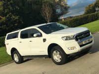 USED 2018 67 FORD RANGER 2.2 LIMITED 4X4 DCB TDCI 4d 148 BHP SAT NAV + CANOPY +  ** NO VAT ***
