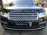 USED 2015 65 LAND ROVER RANGE ROVER 3.0 TDV6 VOGUE SE 5d 255 BHP Finished in SANTORININ BLACK Metalic with contrasting IVORY HEATED LEATHER SEATS. This oustanding mid-range Vogue SE trim (above Vogue in the hierarchy) was just under &pound;100,000 new with the added extras. Features include 22" ALLOYS, Heads UP Display, Sat Nav, Pan Roof, Electric Boot, Heated front and Rear Seats, Digital TV Rear View Camera and much more. This prestige Land Rover was serviced at Farnell Land Rover at 60933 miles.