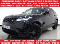 USED 2018 18 LAND ROVER RANGE ROVER VELAR 2.0 D240 R-DYNAMIC S AUTO 4WD 5DR (S/S) + NAV + PANORAMIC ROOF + R-DYNAMIC BLACK & STYLING PACK + CRUISE + MULTIMEDIA + L.E.D.S + R/CAMERA + F-R PARK + LANE ASSIST + PRIVACY + 20 S + POWER BOOT PANROOF+BLACK & STYLING PACK+R/CAM+LED+LEATHER+NAV