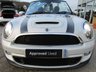 USED 2014 63 MINI CONVERTIBLE 1.6 COOPER S 2d 184 BHP Finished in SILVER WHITE with BLACK HEATED PART LEATHER trim. This retro styled and funky looking MINI Convertible will be a real hit. Great fun to drive. Buy today at winter prices to enjoy in the summer months. Features include Part Leather Heated Seats, Bi Xenon Lights, Park Sensors, Cruise Control, 17" Alloys, DAB Radio, B/Tooth, Climate and much more. Dealer serviced at 17802 miles, 33238 miles, 35030 miles, 37992 miles, 40029 miles 41451 miles and on arrival at 43731 miles.