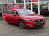 USED 2016 66 MAZDA 6 2.2 D SPORT NAV 5d 173 BHP Finished in SOUL RED Metallic with contrasting Full Heated Leather Trim. Features include SAT NAV, HEADS UP DISPLAY, B/TOOTH, CRUISE CONTROL, DAB RADIO, CLIMATE and ALLOYS. This is a fantastic and handsome looking mid sized family estate car. This Mazda has mature styling, its good and fun to drive, has a plush interior and a spec list as long as your arm. It has been dealer serviced at 13504 miles, 26659 miles, 44759 miles and at 66012 miles. 12 Months MOT.