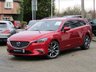 USED 2016 66 MAZDA 6 2.2 D SPORT NAV 5d 173 BHP Finished in SOUL RED Metallic with contrasting Full Heated Leather Trim. Features include SAT NAV, HEADS UP DISPLAY, B/TOOTH, CRUISE CONTROL, DAB RADIO, CLIMATE and ALLOYS. This is a fantastic and handsome looking mid sized family estate car. This Mazda has mature styling, its good and fun to drive, has a plush interior and a spec list as long as your arm. It has been dealer serviced at 13504 miles, 26659 miles, 44759 miles and at 66012 miles. 12 Months MOT.