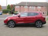 USED 2015 65 NISSAN QASHQAI 1.5 DCI TEKNA 5d 108 BHP Finished in MAGNETIC RED with contrasting EBONY BLACK LEATHER HEATED SEATS. The Qashqai is one of the best selling SUV's around at the moment. This Top of the range edition is comfy, easy to drive and has enough space for 5 adults. Features include, Full heated leather, Sat Nav, Pan Roof, Electric Seats, Auto Park, 360 Reverse Cameras, B/Tooth and much more. Dealer serviced at 3498 miles, 9805 miles, 17999 miles, 25426 miles, and at 33074 miles on 11/9/2021.