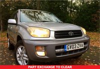 USED 2003 03 TOYOTA RAV4 2.0 GX VVT-I 5d AUTO 146 BHP PART EXCHANGE TO CLEAR//2 PREVIOUS OWNERS//LAST RETIRED OWNER SINCE 2016\\FULLY DOCUMENTED SERVICE HISTORY 146 BHP // PART EXCHANGE TO CLEAR // 2 PREVIOUS OWNERS// LAST RETIRED OWNER SINCE 2016 \\ FULLY DOCUMENTED SERVICE HISTORY // DETACHABLE TOWBAR