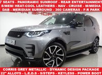 USED 2017 17 LAND ROVER DISCOVERY 3.0 TD6 (258 PS) HSE LUXURY AUTO 4WD 5DR (S/S) + 7 SEATS + DYNAMIC AND BLACK DESIGN PACKAGE + 22 S + PANORAMIC E/SUNROOF + NAV + KEYLESS + DRIVER ASSISTANCE + NAV + DVD REAR ENTERTAINMENT + MERIDIAN + M/MEDIA + E/M/HEAT-COOL LEATHERS + E/REAR SEATS + PRIVACY + L.E.D.S + 360 CAMERA / PARK + STEPS +  E/BOOT 7 SEATS+PANROOF+DYNAMIC DESIGN+22S+LEDS+LEATHER+NAV