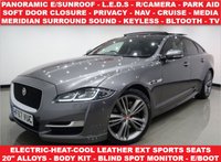 USED 2017 67 JAGUAR XJ 3.0D V6 (300 PS) R-SPORT AUTO 4DR ( EURO 6 ) (S/S) + NAV + PANORAMIC SUNROOF + E/M/HEAT/COOL LEATHERS + MERIDIAN SURROUND SOUND + MULTIMEDIA + CRUISE + L.E.D.S + SOFT CLOSE DOORS + R/CAMERA + F-R-S PARK + BLIND SPOT + KEYLESS + PRICACY + 20 S + E/BOOT PAN ROOF+SOFT CLOSE+R/CAM+PARK+LEATHERS+NAV+CRUISE
