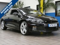 USED 2015 M VOLKSWAGEN SCIROCCO 2.0 R LINE TDI BLUEMOTION TECHNOLOGY 2d 182 BHP STUNNING EXAMPLE &pound;30 ROAD TAX SAT NAV LEATHER HEATED SEATS PARKING SENSORS