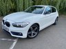 USED 2016 66 BMW 1 SERIES 2.0 118D SPORT 5d 147 BHP BLACK LEATHER, ALIPINE WHITE PAINT