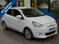 USED 2015 15 MITSUBISHI MIRAGE 1.2 3 5d 79 BHP &pound;0 ROAD TAX 1 OWNER MITSUBISHI SERVICE HISTORY