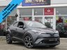 USED 2018 18 TOYOTA CHR 1.8 DYNAMIC 5d 122 BHP Finished in DECUMA GREY METALLIC with contrasting GREY/BLUE HEATED Trim. Stepping into this C-HR cabin is like climbing into a car from the future. It is stylish, practical and with its hybrid engine makes it cheap to run. Features include, Balance of Toyota 5 year Warranty, Sat Nav, Rear View Camera, Auto Parking, Heated Seats, Power Folding Mirrors, DAB, B/Tooth and much more. Toyota Dealer serviced at 21000 miles, 31840 miles, 41046 miles, 55584 miles and at 67635 miles on 15/11/2021.