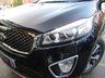 USED 2016 66 KIA SORENTO 2.2 CRDI KX-2 ISG 5d 197 BHP Finished in MIDNIGHT BLACK with contrasting BLACK HEATED LEATHER trim. This car comes with the balance of Kia 7 year warranty and with FSH. The Kia Sorento is one of the best 7 Seater, 4x4, MPV's on the market today, It offers striking looks and makes an ideal family and towing SUV. Features include, Nav, Heated Steering wheel, Rear View Camera, Heated Front and Rear Leather Seats, DAB and more. KIA DEALER Serviced at 19185 miles, 39001 miles, 60227 miles and at 74029 miles on arrival at EMC