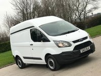 USED 2015 12 FORD TRANSIT CUSTOM 2.2 270 LR P/V 124 BHP FULL HISTORY ! PRICE 10950 + VAT
