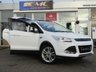 USED 2016 66 FORD KUGA 2.0 TITANIUM X TDCI 5d 148 BHP Finished in FROZEN WHITE with contrasting HEATED LEATHER TRIM. This Kuga is a great choice if you like driving. It's one of the most enjoyable, practical and fun family SUV's around. Features include PAN ROOF, Sat Nav, DAB, Electric Power Boot, Heated Full Leather,  Cruise Control, 19" Alloys, B/Tooth and much more. Serviced at the following miles: 11739 miles, 24525 miles, 35035 miles, 42146 miles, 49982 miles, comes with 2 keys & MOT until 11/2022
