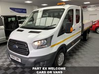 USED 2018 18 FORD TRANSIT 2.0 350 L3 DCB TIPPER 130 BHP EURO 6  1 OWNER LOW MILES FACTORY 7 SEAT DOUBLE CAB TIPPER