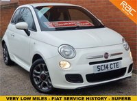 USED 2014 14 FIAT 500 1.2 S 3d 69 BHP VERY LOW MILES - GREAT SPEC  - SUPERB CONDITION