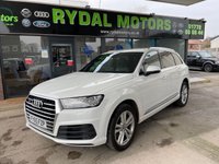 USED 2015 65 AUDI Q7 3.0 TDI QUATTRO S LINE 5d 269 BHP +  BLACK LEATHER/ALCANTARA WITH HEATED SEATS + BLUETOOTH + FULL SERVICE HISTORY + SATELLITE  NAVIGATION +