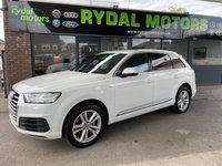 USED 2015 65 AUDI Q7 3.0 TDI QUATTRO S LINE 5d 269 BHP +  BLACK LEATHER/ALCANTARA WITH HEATED SEATS + BLUETOOTH + FULL SERVICE HISTORY + SATELLITE  NAVIGATION +