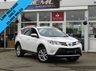 USED 2014 14 TOYOTA RAV4 2.2 D-4D INVINCIBLE 5d 150 BHP Finished in PURE WHITE with Heated Leather trim. This Rav4 is a roomy family car with a spacious and well laid out interior. It also has plenty of high spec and with its adjustable rear seats makes it very versitile. Features include SAT NAV, DAB Radio, B/Tooth, Power rear Boot, Rear View Camera,18" Alloys, Front and rear parking sensors, Tow Bar and more. Dealer serviced at 763 miles, 2029 miles, 6309 miles, 10066 miles, 18544 miles(Toyota Dealer health check) and on arrival at 20790 miles.