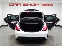 USED 2017 66 MERCEDES-BENZ C-CLASS C63 4.0 V8 BITURBO (510 PS) AMG S (PREMIUM) SpdS MCT ( ULEZ - EURO 6 ) (S/S) 4DR + NAV + PAN ROOF + E/M/HEATED 2 TONE RED / BLACK LEATHER PERFORMANCE SEATS + DESIGNO DIAMOND WHITE PAINTWORK + CARBON INTERIOR + HEAD UP + KEYLESS PANROOF+PERFORMANCE EXHAUST / SEATS+NAV+HEAD UP+CAM