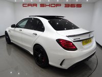 USED 2017 66 MERCEDES-BENZ C-CLASS C63 4.0 V8 BITURBO (510 PS) AMG S (PREMIUM) SpdS MCT ( ULEZ - EURO 6 ) (S/S) 4DR + NAV + PAN ROOF + E/M/HEATED 2 TONE RED / BLACK LEATHER PERFORMANCE SEATS + DESIGNO DIAMOND WHITE PAINTWORK + CARBON INTERIOR + HEAD UP + KEYLESS PANROOF+PERFORMANCE EXHAUST / SEATS+NAV+HEAD UP+CAM
