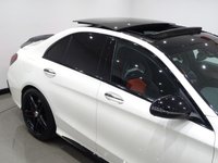 USED 2017 66 MERCEDES-BENZ C-CLASS C63 4.0 V8 BITURBO (510 PS) AMG S (PREMIUM) SpdS MCT ( ULEZ - EURO 6 ) (S/S) 4DR + NAV + PAN ROOF + E/M/HEATED 2 TONE RED / BLACK LEATHER PERFORMANCE SEATS + DESIGNO DIAMOND WHITE PAINTWORK + CARBON INTERIOR + HEAD UP + KEYLESS PANROOF+PERFORMANCE EXHAUST / SEATS+NAV+HEAD UP+CAM