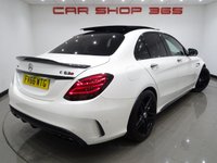 USED 2017 66 MERCEDES-BENZ C-CLASS C63 4.0 V8 BITURBO (510 PS) AMG S (PREMIUM) SpdS MCT ( ULEZ - EURO 6 ) (S/S) 4DR + NAV + PAN ROOF + E/M/HEATED 2 TONE RED / BLACK LEATHER PERFORMANCE SEATS + DESIGNO DIAMOND WHITE PAINTWORK + CARBON INTERIOR + HEAD UP + KEYLESS PANROOF+PERFORMANCE EXHAUST / SEATS+NAV+HEAD UP+CAM