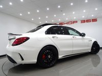 USED 2017 66 MERCEDES-BENZ C-CLASS C63 4.0 V8 BITURBO (510 PS) AMG S (PREMIUM) SpdS MCT ( ULEZ - EURO 6 ) (S/S) 4DR + NAV + PAN ROOF + E/M/HEATED 2 TONE RED / BLACK LEATHER PERFORMANCE SEATS + DESIGNO DIAMOND WHITE PAINTWORK + CARBON INTERIOR + HEAD UP + KEYLESS PANROOF+PERFORMANCE EXHAUST / SEATS+NAV+HEAD UP+CAM