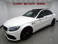USED 2017 66 MERCEDES-BENZ C-CLASS C63 4.0 V8 BITURBO (510 PS) AMG S (PREMIUM) SpdS MCT ( ULEZ - EURO 6 ) (S/S) 4DR + NAV + PAN ROOF + E/M/HEATED 2 TONE RED / BLACK LEATHER PERFORMANCE SEATS + DESIGNO DIAMOND WHITE PAINTWORK + CARBON INTERIOR + HEAD UP + KEYLESS PANROOF+PERFORMANCE EXHAUST / SEATS+NAV+HEAD UP+CAM