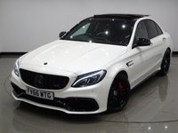 USED 2017 66 MERCEDES-BENZ C-CLASS C63 4.0 V8 BITURBO (510 PS) AMG S (PREMIUM) SpdS MCT ( ULEZ - EURO 6 ) (S/S) 4DR + NAV + PAN ROOF + E/M/HEATED 2 TONE RED / BLACK LEATHER PERFORMANCE SEATS + DESIGNO DIAMOND WHITE PAINTWORK + CARBON INTERIOR + HEAD UP + KEYLESS PANROOF+PERFORMANCE EXHAUST / SEATS+NAV+HEAD UP+CAM
