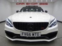 USED 2017 66 MERCEDES-BENZ C-CLASS C63 4.0 V8 BITURBO (510 PS) AMG S (PREMIUM) SpdS MCT ( ULEZ - EURO 6 ) (S/S) 4DR + NAV + PAN ROOF + E/M/HEATED 2 TONE RED / BLACK LEATHER PERFORMANCE SEATS + DESIGNO DIAMOND WHITE PAINTWORK + CARBON INTERIOR + HEAD UP + KEYLESS PANROOF+PERFORMANCE EXHAUST / SEATS+NAV+HEAD UP+CAM