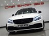 USED 2017 66 MERCEDES-BENZ C-CLASS C63 4.0 V8 BITURBO (510 PS) AMG S (PREMIUM) SpdS MCT ( ULEZ - EURO 6 ) (S/S) 4DR + NAV + PAN ROOF + E/M/HEATED 2 TONE RED / BLACK LEATHER PERFORMANCE SEATS + DESIGNO DIAMOND WHITE PAINTWORK + CARBON INTERIOR + HEAD UP + KEYLESS PANROOF+PERFORMANCE EXHAUST / SEATS+NAV+HEAD UP+CAM