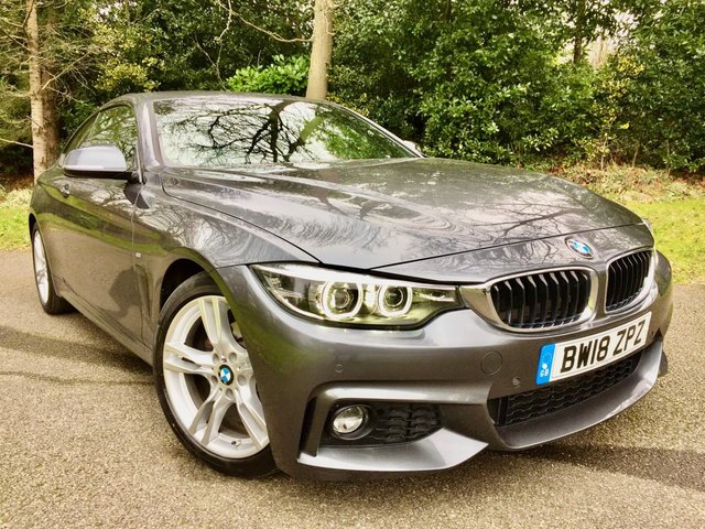 2018 18 BMW 4 Series 2.0 420I M SPORT 2d AUTO 181 BHP ONLY 37,700 MILES//HEATED BLACK LEATHER//FULL SPLIT/FOLD REAR SEATS//FRONT AND REAR PARK SENSORS//X4 NEW TYRES + FULL SERVICE RECENTLY DONE 