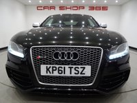 USED 2012 61 AUDI RS5 4.2 V8 FSI (444 BHP) RS5 S TRONIC QUATTRO 2DR + NAV + E/MEMORY/HEATED LEATHERS + CARBON INLAYS + DRIVE SELECT + CRUISE + MULTIMEDIA + R/CAMERA + F-R PARK ASSIST + XENON / LED + PRIVACY + 19