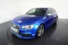 USED 2015 65 AUDI S3 2.0 S3 QUATTRO NAV 4d AUTO-2 OWNER CAR-FRONT AND REAR PARKING SENSORS-CRUISE CONTROL-BLUETOOTH-COMFORT PACKAGE-PRIVACY GLASS-DAB RADIO-XENON PLUS HEADLIGHTS-MATT BRUSHED ALUMINIUM INLAYS-HEATED BLACK NAPPA LEATHER WITH SILVER CONTRAST STITCHING-19