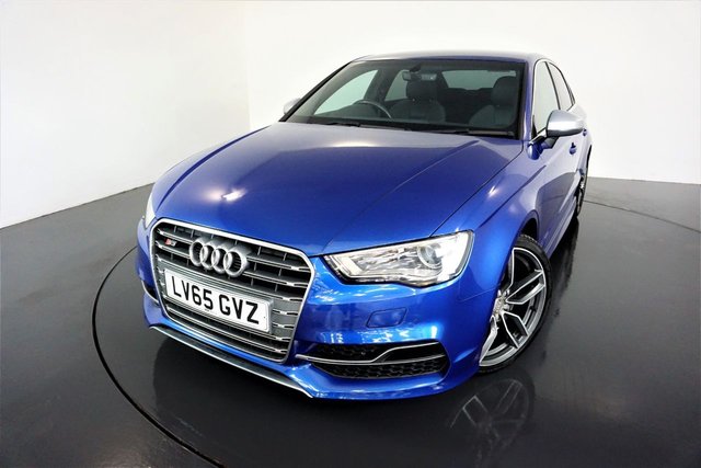 2015 65 Audi S3 2.0 S3 QUATTRO NAV 4d AUTO-2 OWNER CAR-FRONT AND REAR PARKING SENSORS-CRUISE CONTROL-BLUETOOTH-COMFORT PACKAGE-PRIVACY GLASS-DAB RADIO-XENON PLUS HEADLIGHTS-MATT BRUSHED ALUMINIUM INLAYS-HEATED BLACK NAPPA LEATHER WITH SILVER CONTRAST STITCHING-19