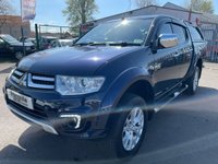 USED 2014 64 MITSUBISHI L200 2.5 DI-D 4X4 BARBARIAN LB DCB 175 BHP NO VAT+HARD TOP TRUCKMAN CANOPY+REAR LOAD COVER+NO VAT+AUTOMATIC+BIG SPEC+FULL LEATHER+1 FULL YEARS MOT PRIOR TO COLLECTION+FINANCE AND EXTENDED WARRANTY AVAILABLE ON THIS USED VEHICLE!!!!
