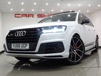 USED 2018 68 AUDI SQ7 4.0 V8 TDI (435 PS) VORSPRUNG TIPTRONIC QUATTRO 5DR + NAV + PANORAMIC ROOF + BOSE + HEAD UP + SOFT CLOSE DOORS + PRIVACY + 360 CAMERA + MATRIX L.E.D.S + MULTIMEDIA + E/BOOT + STEPS + BLACK PACK + 22 S 7SEATS+PANROOF+SOFT CL+LEATHER+HUD+BOSE+360 CAM+NAV