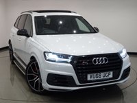 USED 2018 68 AUDI SQ7 4.0 V8 TDI (435 PS) VORSPRUNG TIPTRONIC QUATTRO 5DR + NAV + PANORAMIC ROOF + BOSE + HEAD UP + SOFT CLOSE DOORS + PRIVACY + 360 CAMERA + MATRIX L.E.D.S + MULTIMEDIA + E/BOOT + STEPS + BLACK PACK + 22 S 7SEATS+PANROOF+SOFT CL+LEATHER+HUD+BOSE+360 CAM+NAV