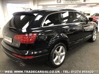 USED 2013 63 AUDI Q7 FACELIFT AUDI Q7 3.0 TDI (245PS) TIPTRONIC AUTO QUATTRO 4WD S LINE 7 SEATER UK DELIVERY FLAT FEE &pound;100*VIDEO AVAILABLE*FINANCE ARRANGED*PART EX*HPI CLEAR
