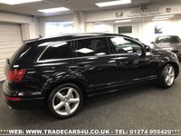 USED 2013 63 AUDI Q7 FACELIFT AUDI Q7 3.0 TDI (245PS) TIPTRONIC AUTO QUATTRO 4WD S LINE 7 SEATER UK DELIVERY FLAT FEE &pound;100*VIDEO AVAILABLE*FINANCE ARRANGED*PART EX*HPI CLEAR