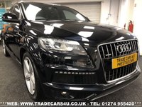 USED 2013 63 AUDI Q7 FACELIFT AUDI Q7 3.0 TDI (245PS) TIPTRONIC AUTO QUATTRO 4WD S LINE 7 SEATER UK DELIVERY FLAT FEE &pound;100*VIDEO AVAILABLE*FINANCE ARRANGED*PART EX*HPI CLEAR