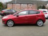 USED 2015 65 FORD FIESTA 1.5 TITANIUM X TDCI 5d 94 BHP Finished in CANDY RED MET with contrasting GREY FULL HEATED LEATHER trim. This Fiesta is a small family 5 door car that you can really enjoy driving. Economical and cheap to run, stylish to look at and some great features. Includes, SAT NAV, Heated Leather, Rear Camera, B/Tooth, Alloys, Climate, Heated front Screen and much more, makes this a must for the small family. Dealer serviced at 9516 miles, 21450 miles, 33100 miles, 41460 miles, 47803miles, 49648 miles and at 50492 miles.