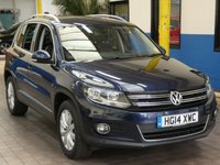 USED 2014 14 VOLKSWAGEN TIGUAN 2.0 MATCH TDI BLUEMOTION TECHNOLOGY 4MOTION 5d 139 BHP 4WD SAT NAV PARK ASSIST LEATHER HEATED SEATS DAB LOW MILEAGE 2 OWNERS EXCELLENT SERVICE HISTORY